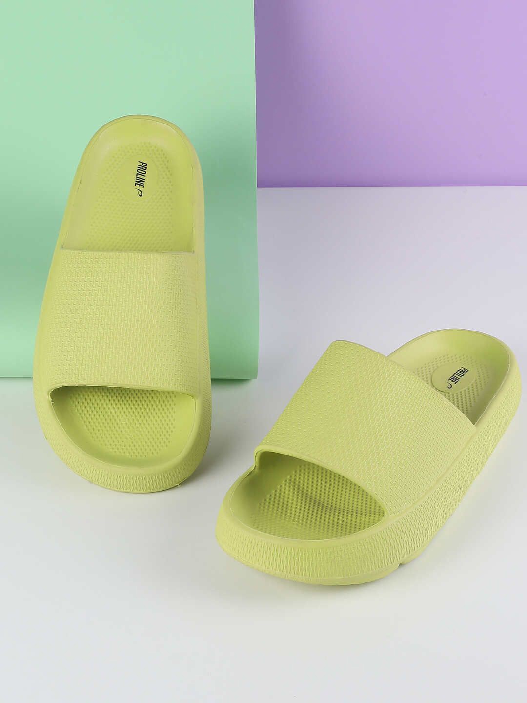 

Proline Women Solid Sliders, Green