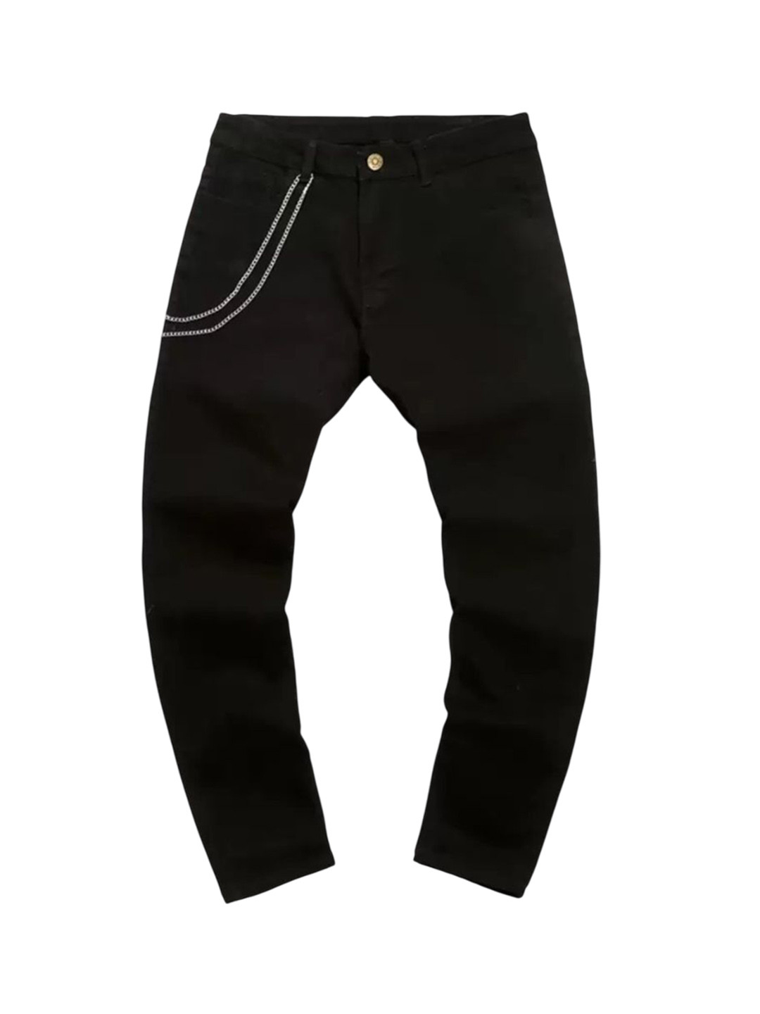 

LINARIA Men Classic Slim Fit Slash Knee Jeans, Black