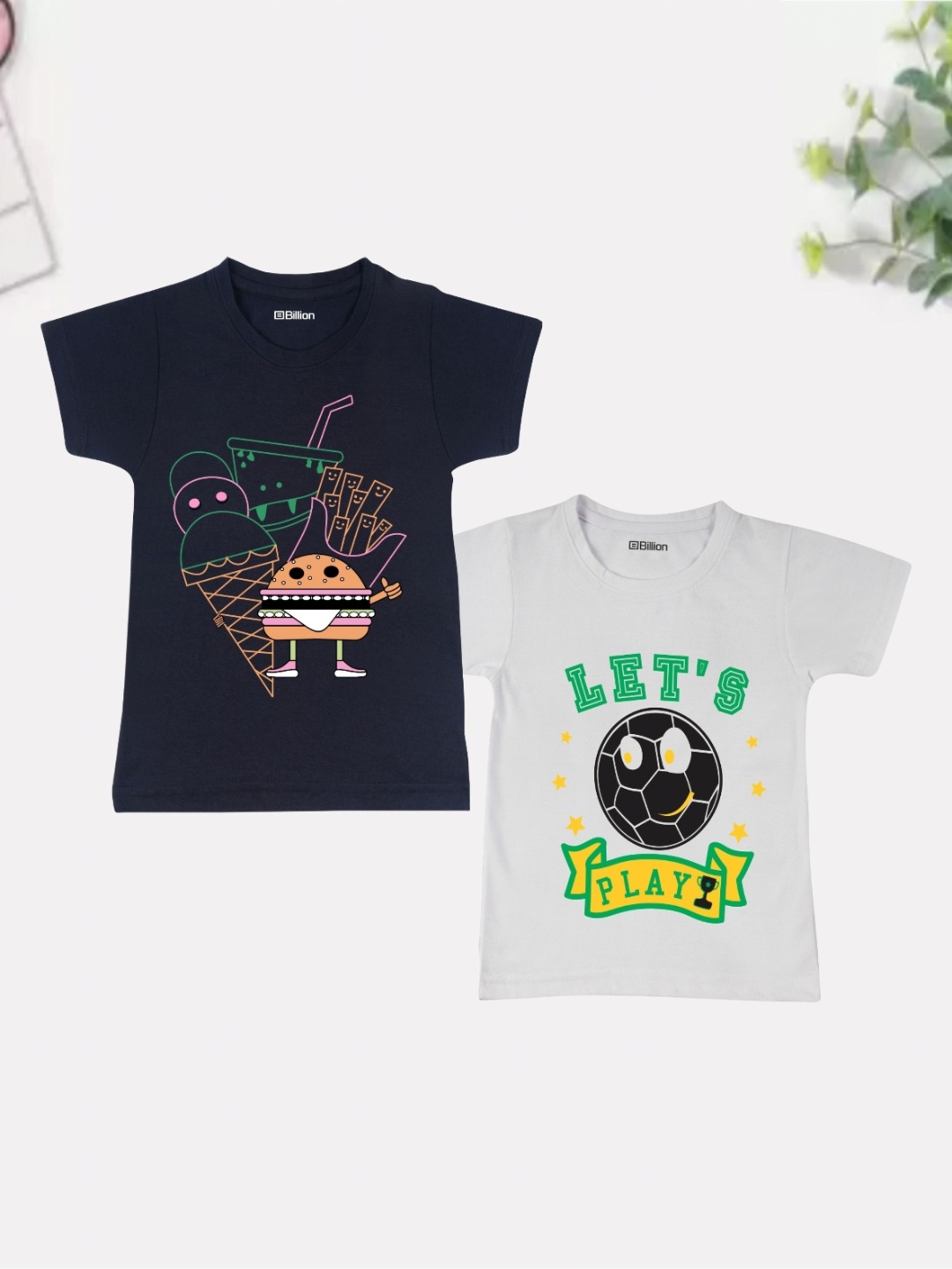 

Billion Boys 2 Printed Bio Finish T-shirt, Multi