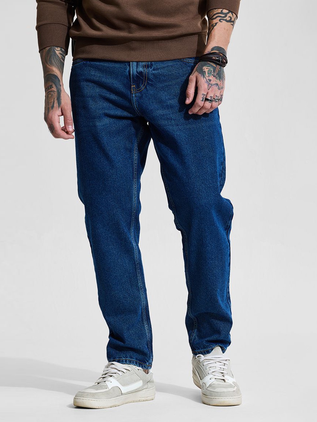 

Snitch Men Pure Cotton Mid-Rise Jeans, Blue