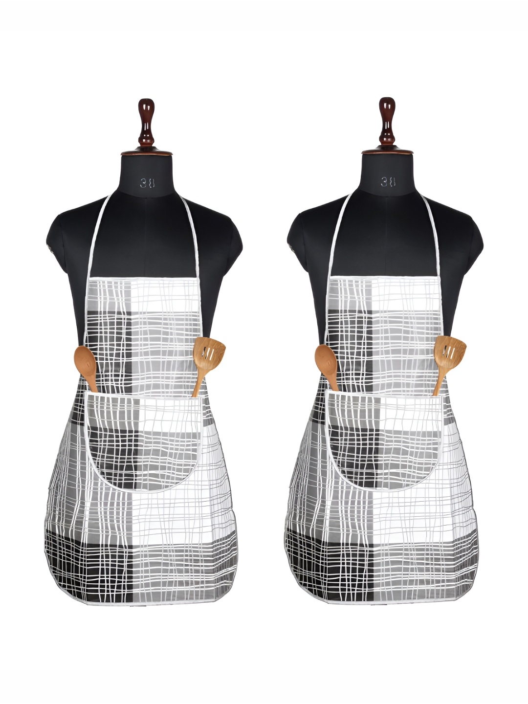 

Aura Grey & White 2 Pieces Printed Waterproof Aprons