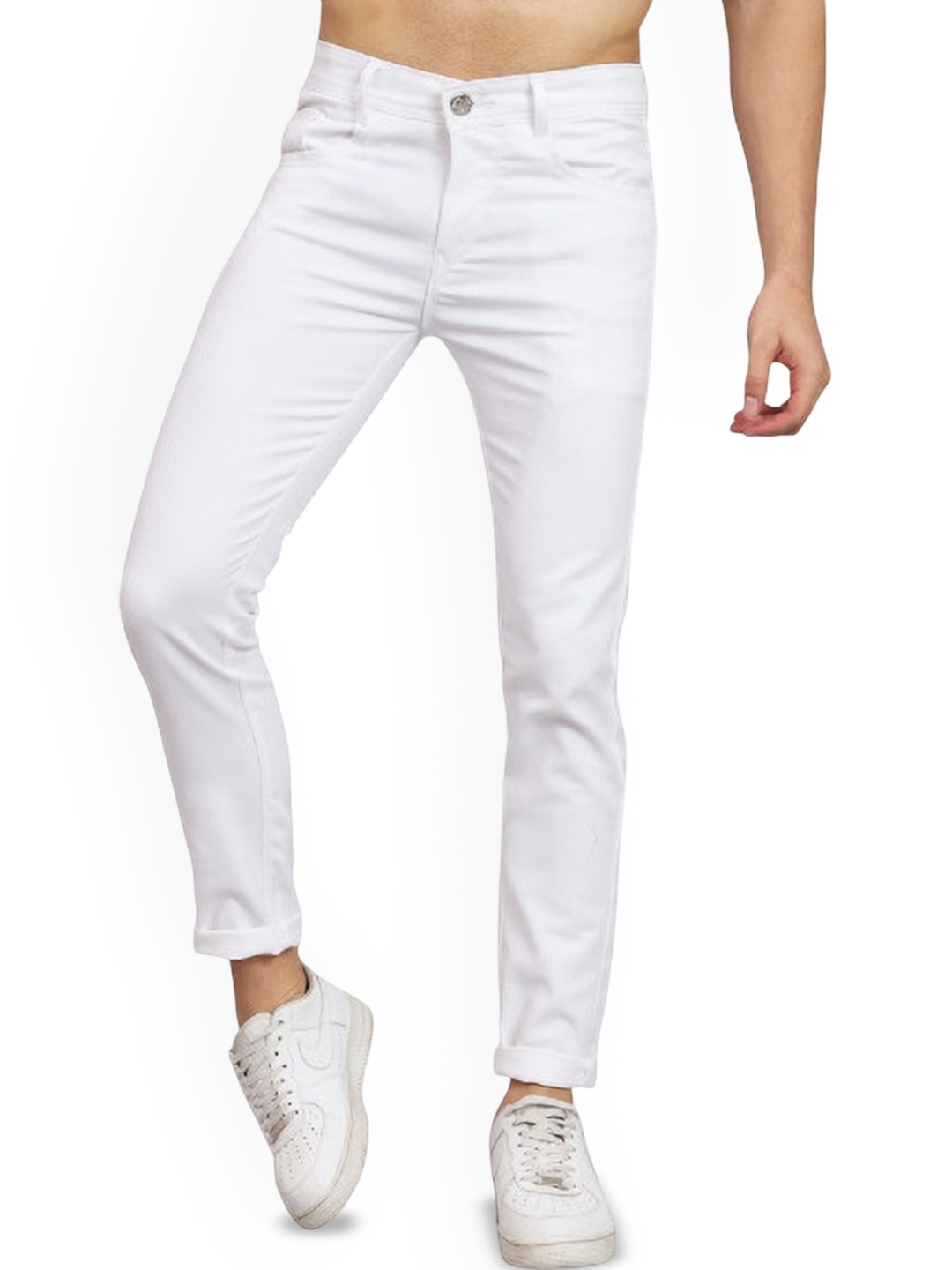 

LINARIA Men Classic Skinny Fit Clean Look Cotton Jeans, White