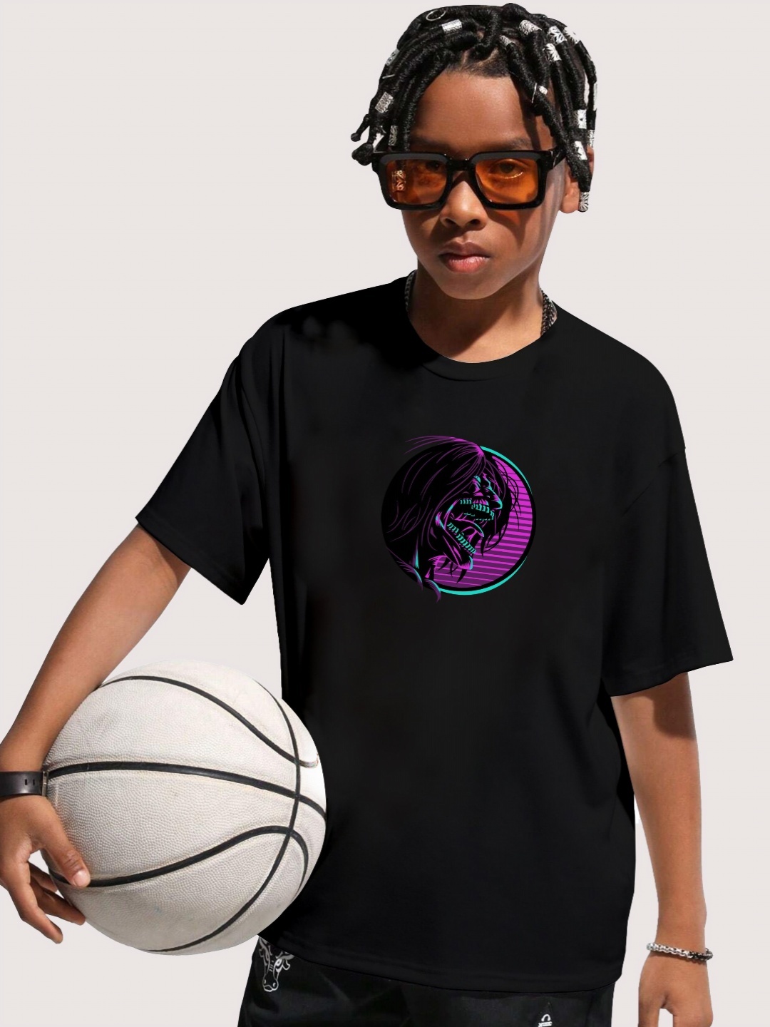 

LOCAVESTIR Boys Printed T-shirt, Black