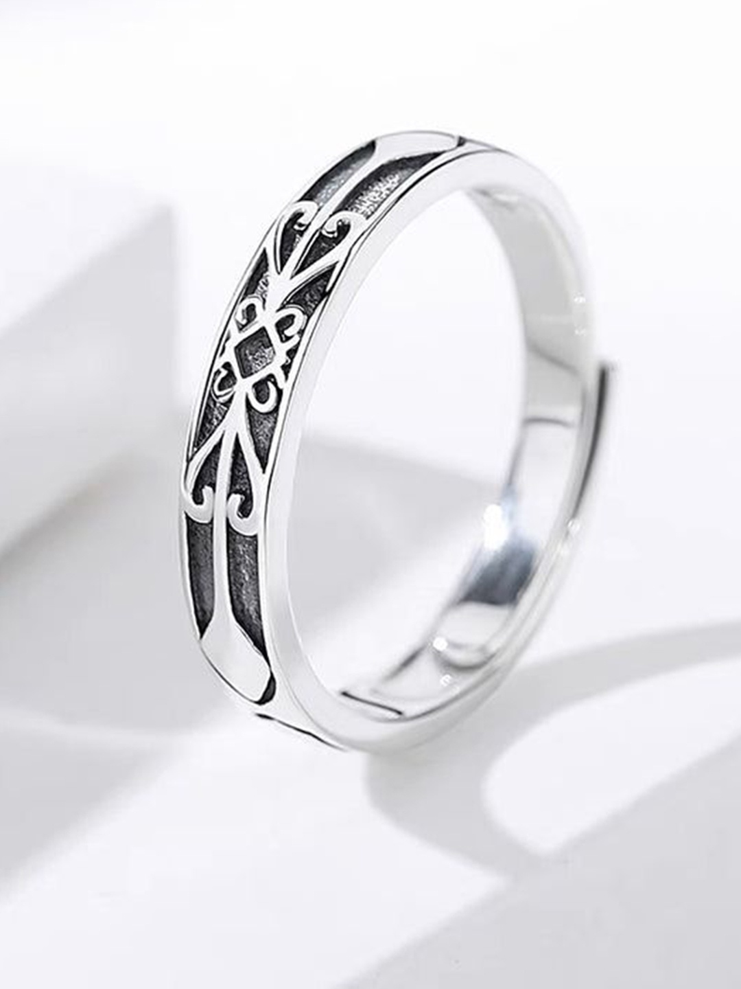 

AGARWALPRODUCT Set Of 2 Silver Plated Couple Finger Rings Adjustable Ring