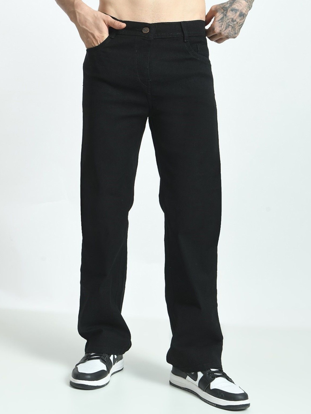 

LINARIA Men Classic Relaxed Fit Stretchable Jeans, Black