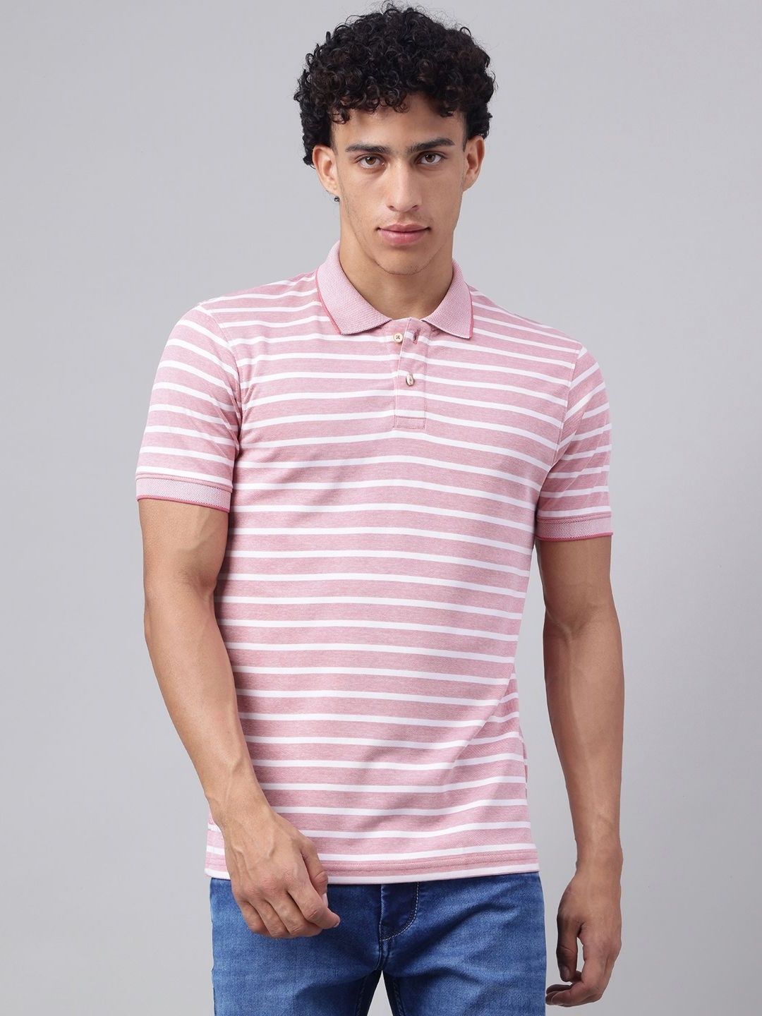 

Richlook Men Polo Collar Pockets T-shirt, Pink