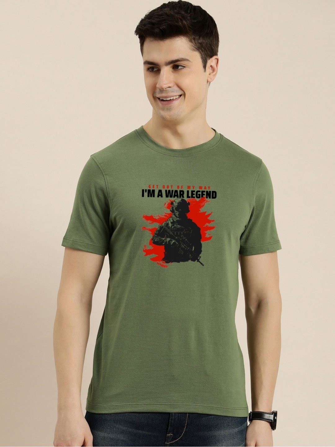 

Enciger Men Printed T-shirt, Olive
