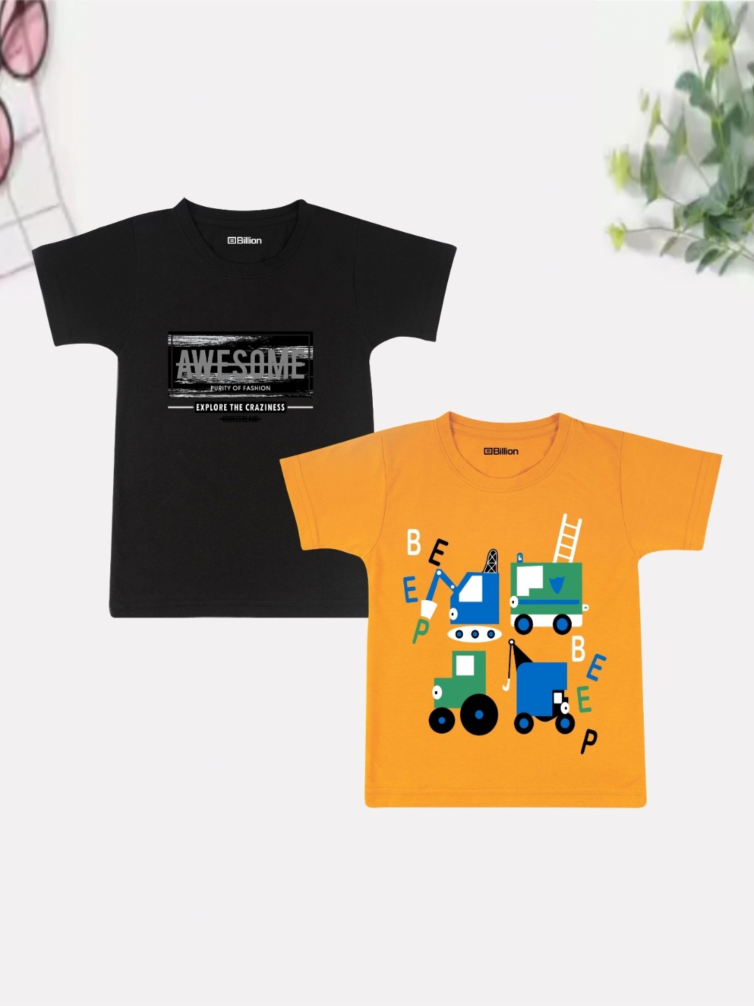 

Billion Boys 2 Printed Bio Finish T-shirt, Multi