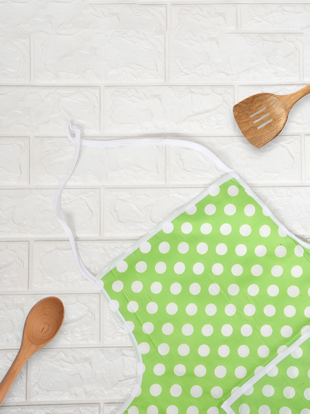 

Aura Green & White Polka Dots Printed Waterproof Apron