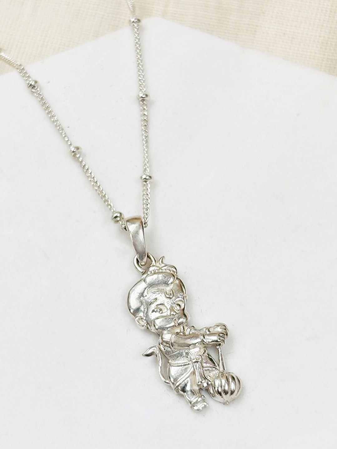 

Unniyarcha 92.5 Sterling Silver Bal Hanuman Pendant With Chain
