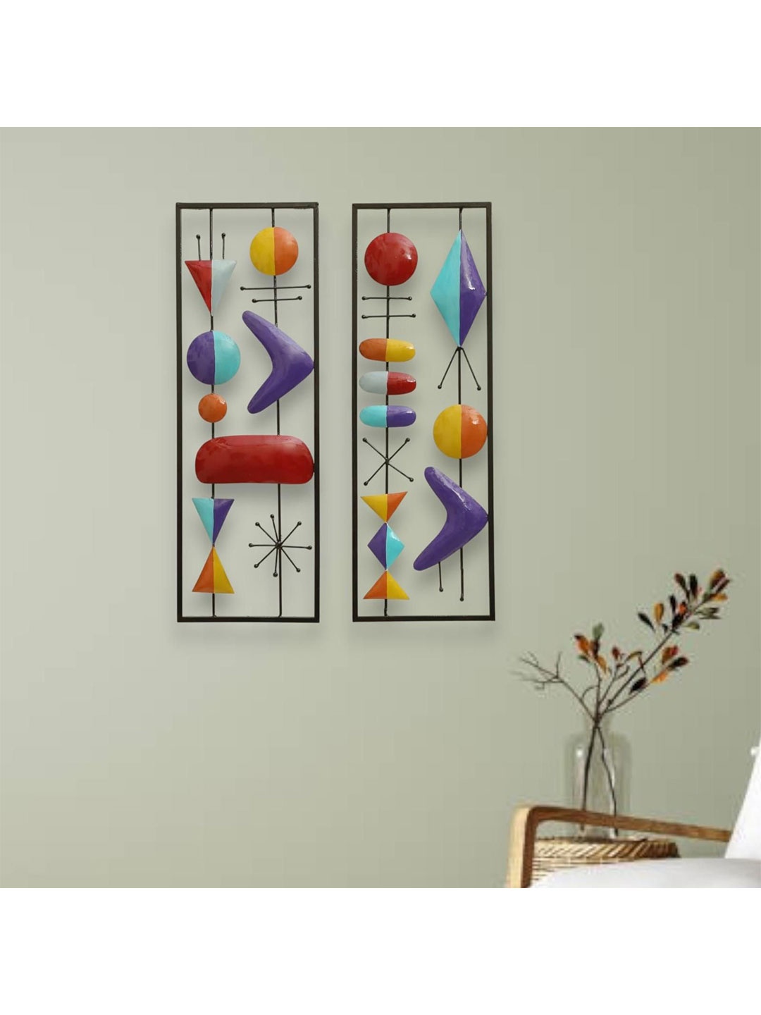 

vedas Mystical India Black & Yellow 2 Pieces W-Suki Wall Decors