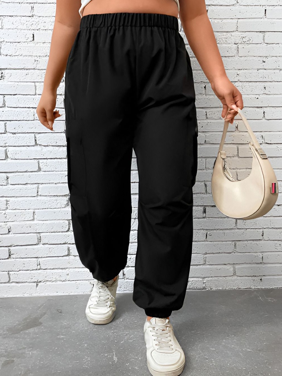

Shiv traders collection Women Mid Rise Regular Fit Joggers Pants, Black