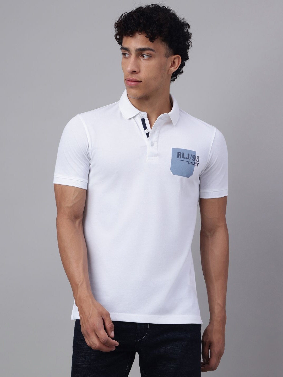 

Richlook Men Polo Collar Pockets T-shirt, White