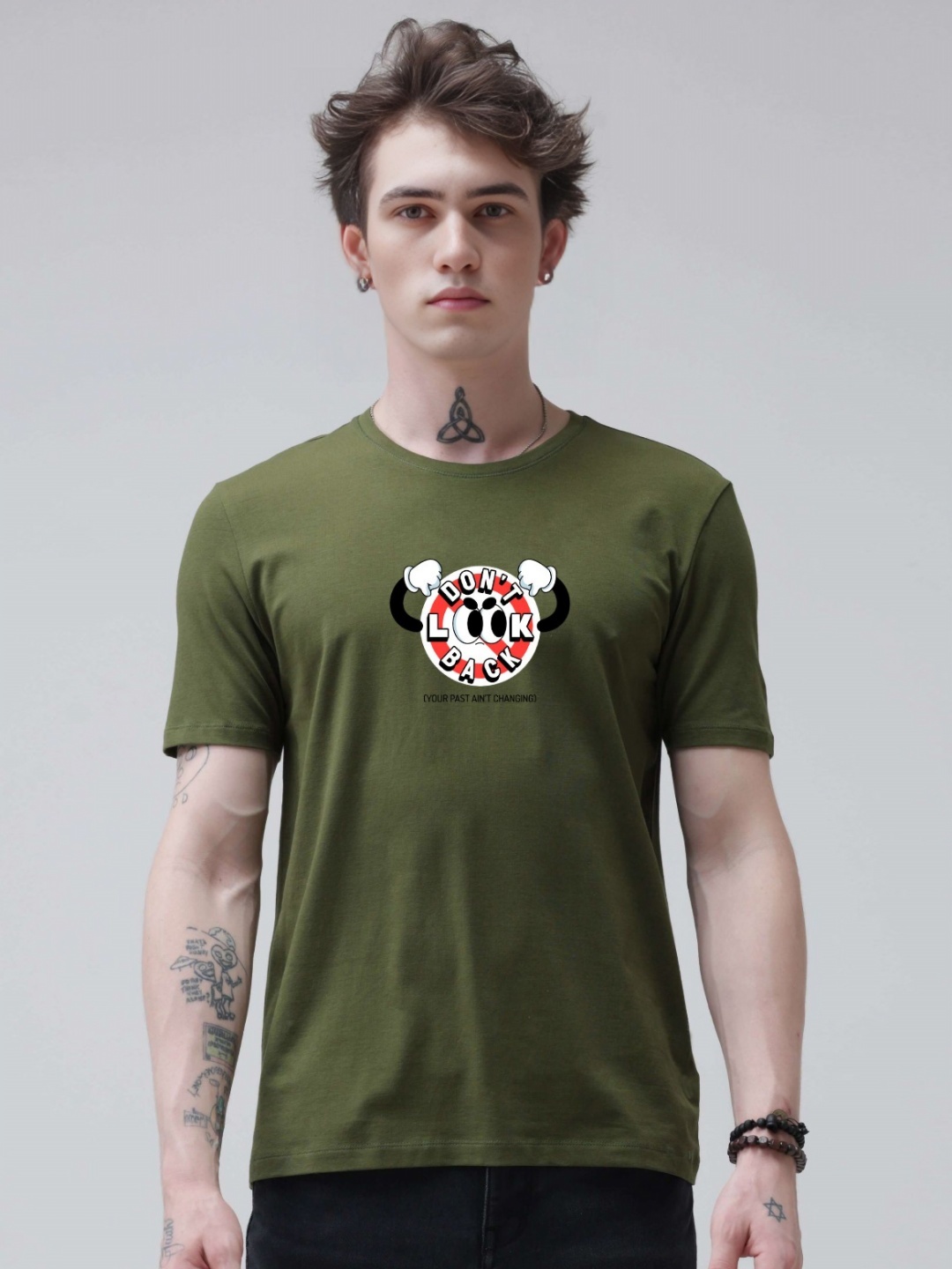 

Enciger Men Printed Applique T-shirt, Olive