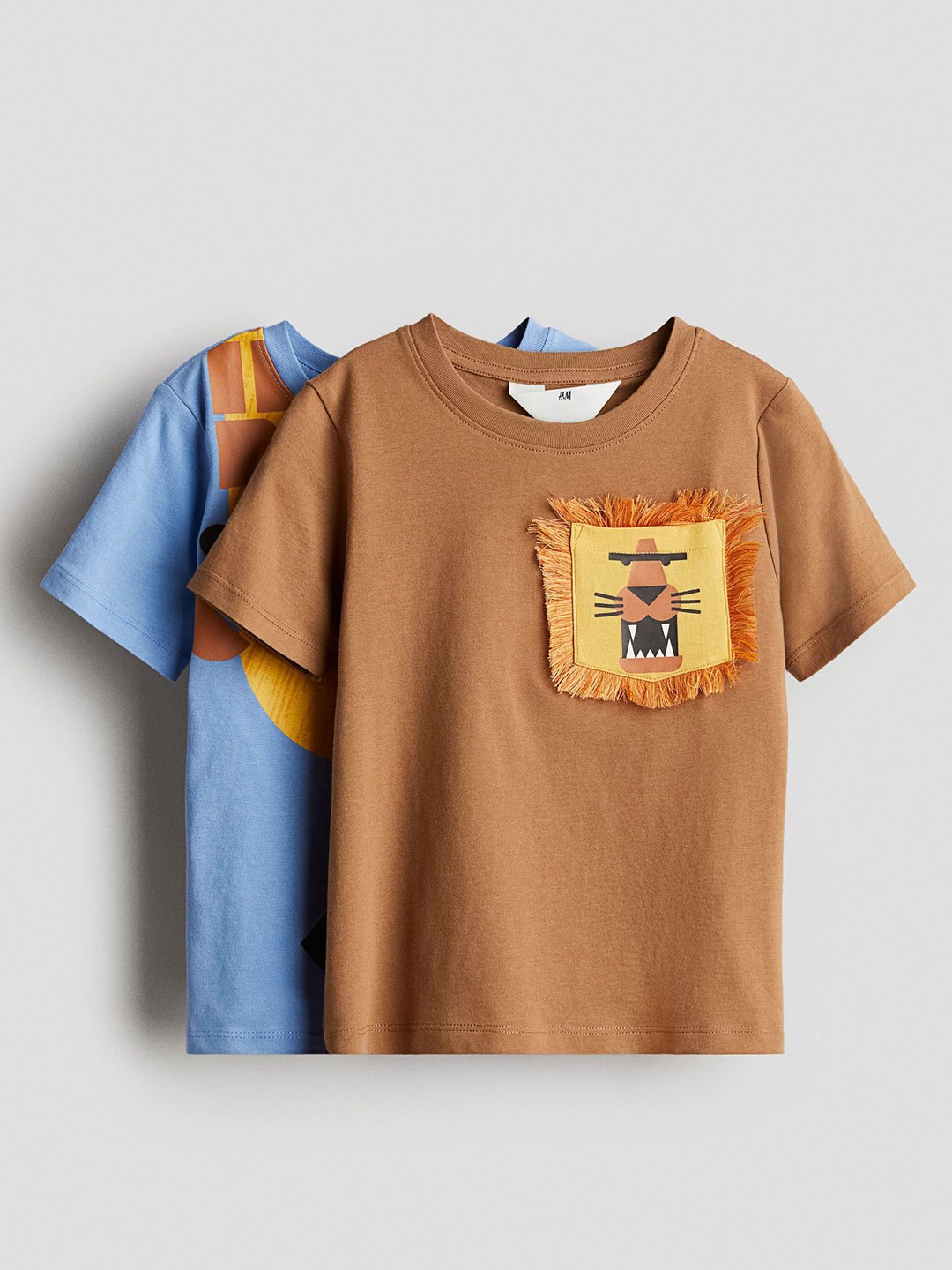 

H&M 2-Pack Interactive Detail T-Shirts, Blue