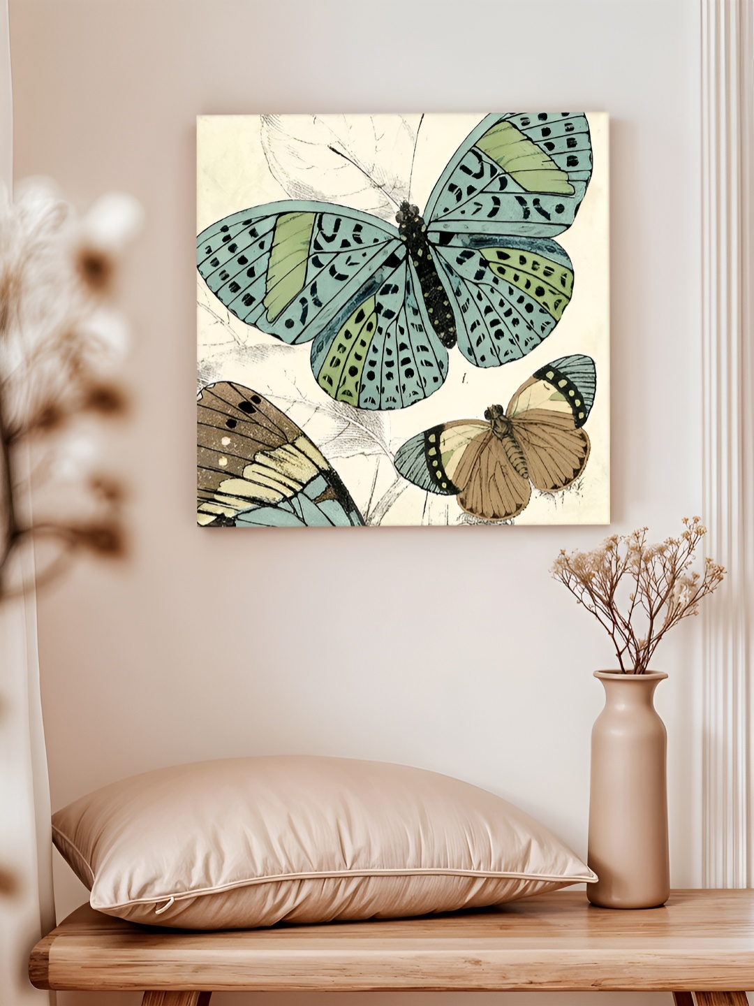 

Art Street Cream & Green Floral & Botanical Printed Canvas Wall Art