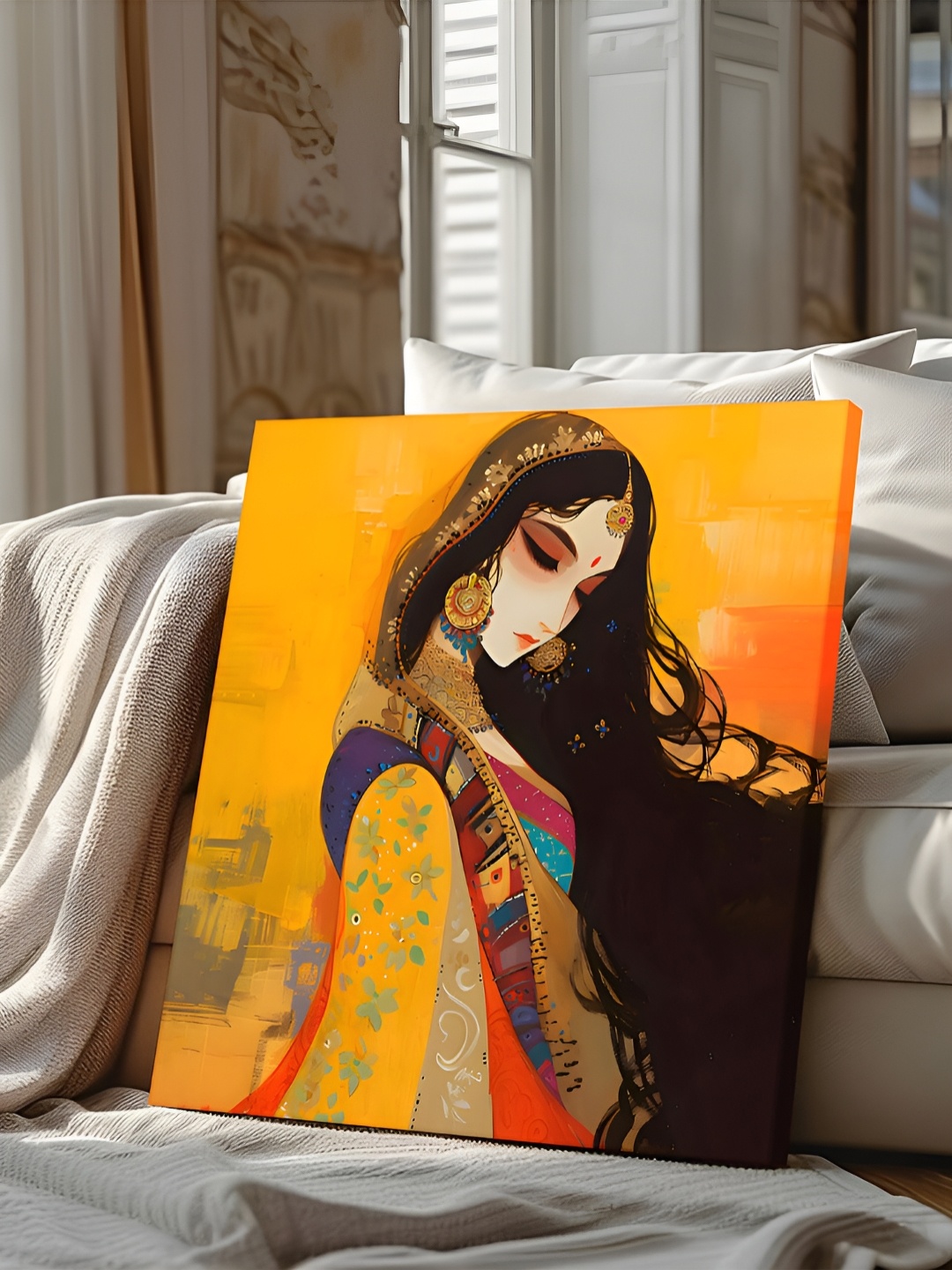 

Art Street Yellow & Blue Printed Canvas Wall Art