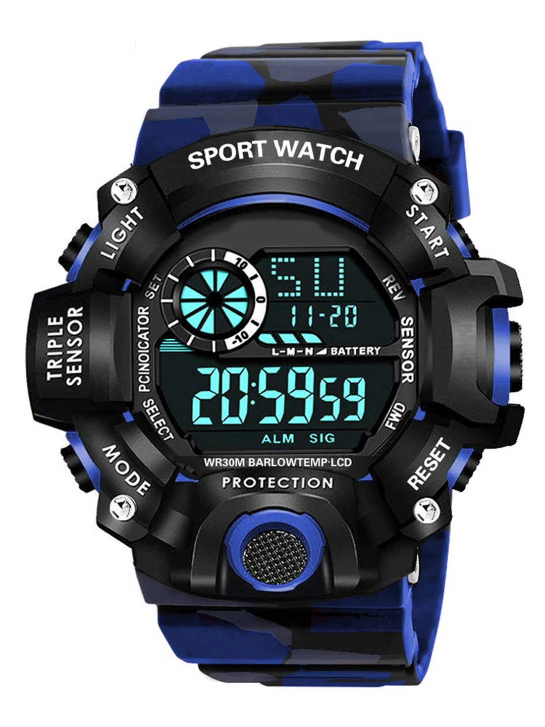 

THE SHOPOHOLIC Men Dial & Straps Digital Watch C-Sh-Army-Blue, Black