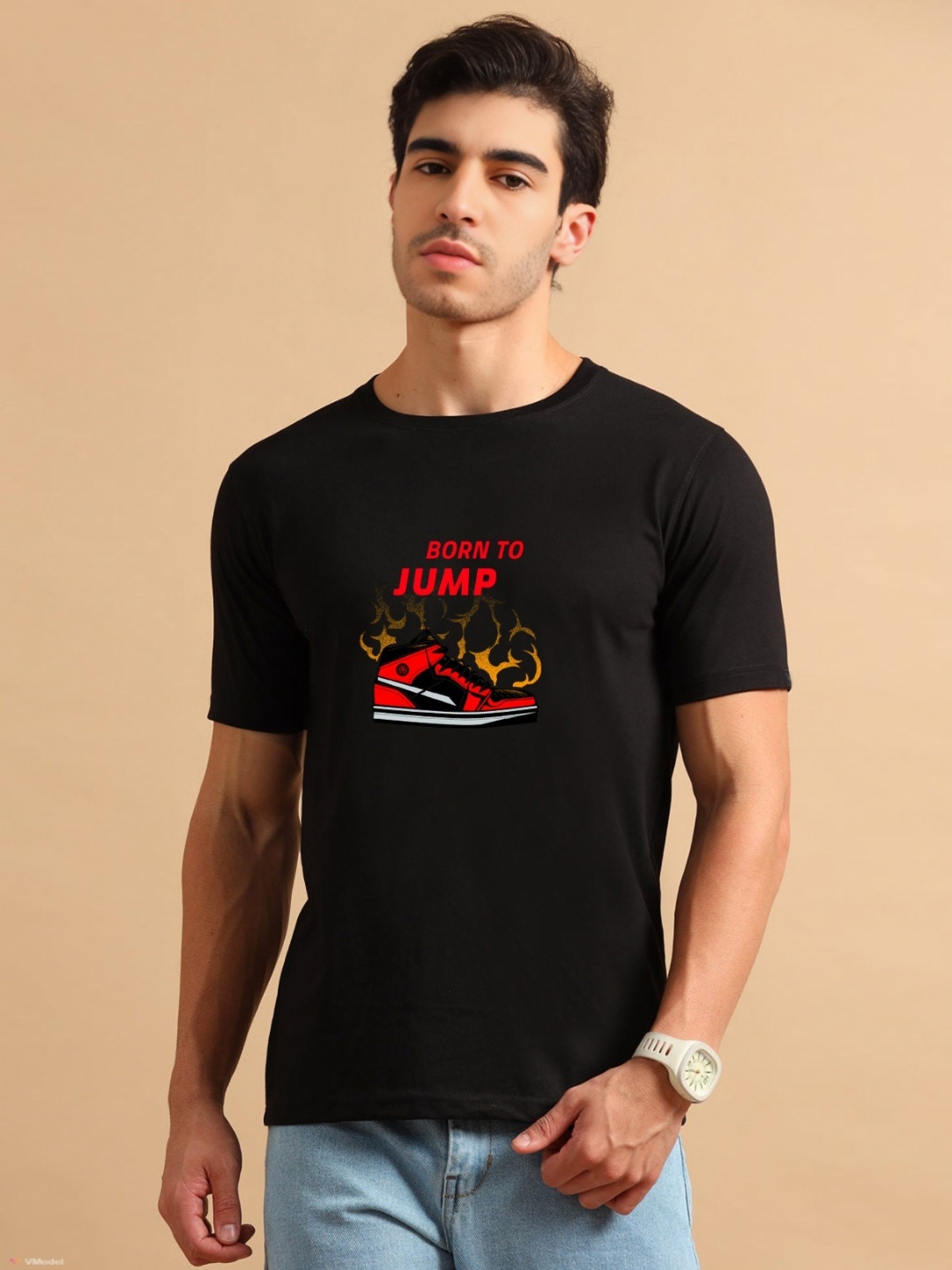 

Enciger Men Printed Applique T-shirt, Black