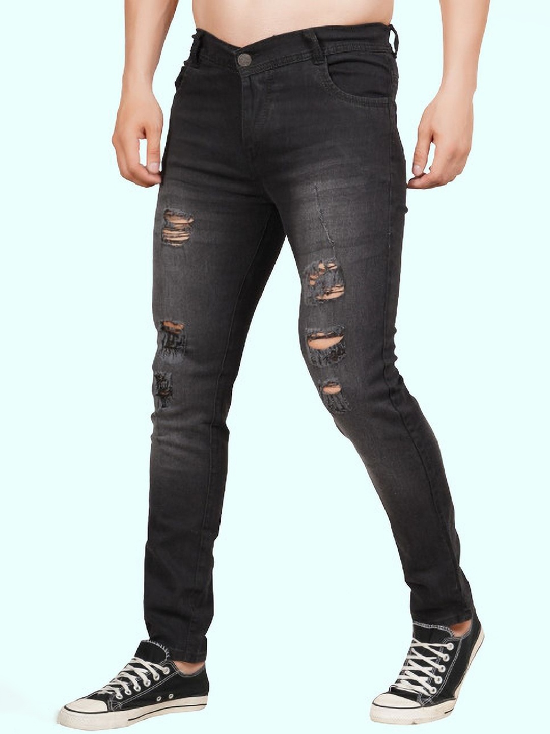 

LINARIA Men Classic Slim Fit Mid-Rise Jeans, Grey