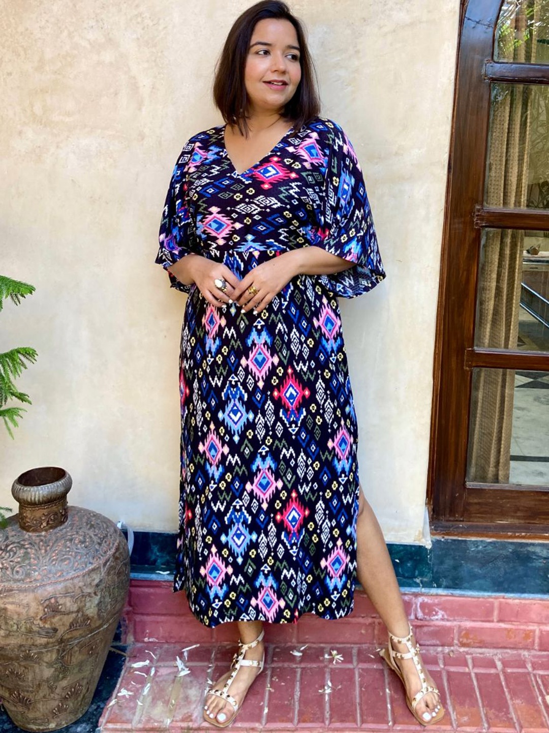 

Label Tanvee Kaftan Midi Dress, Multi
