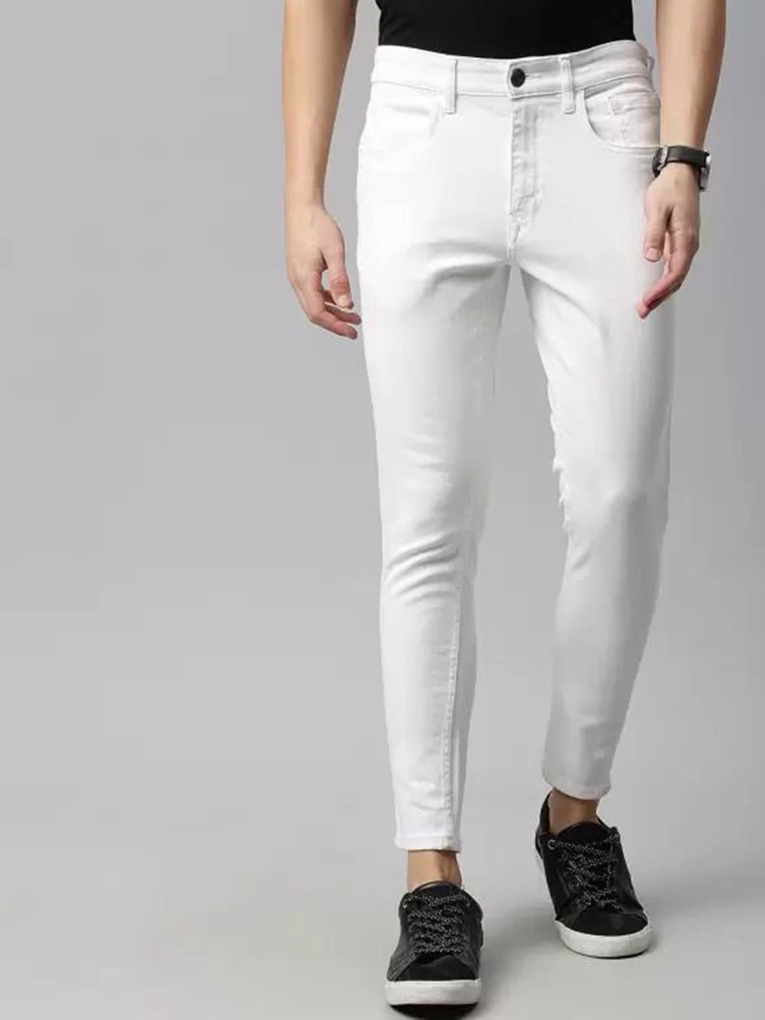 

LINARIA Men Classic Regular Fit Stretchable Jeans, White