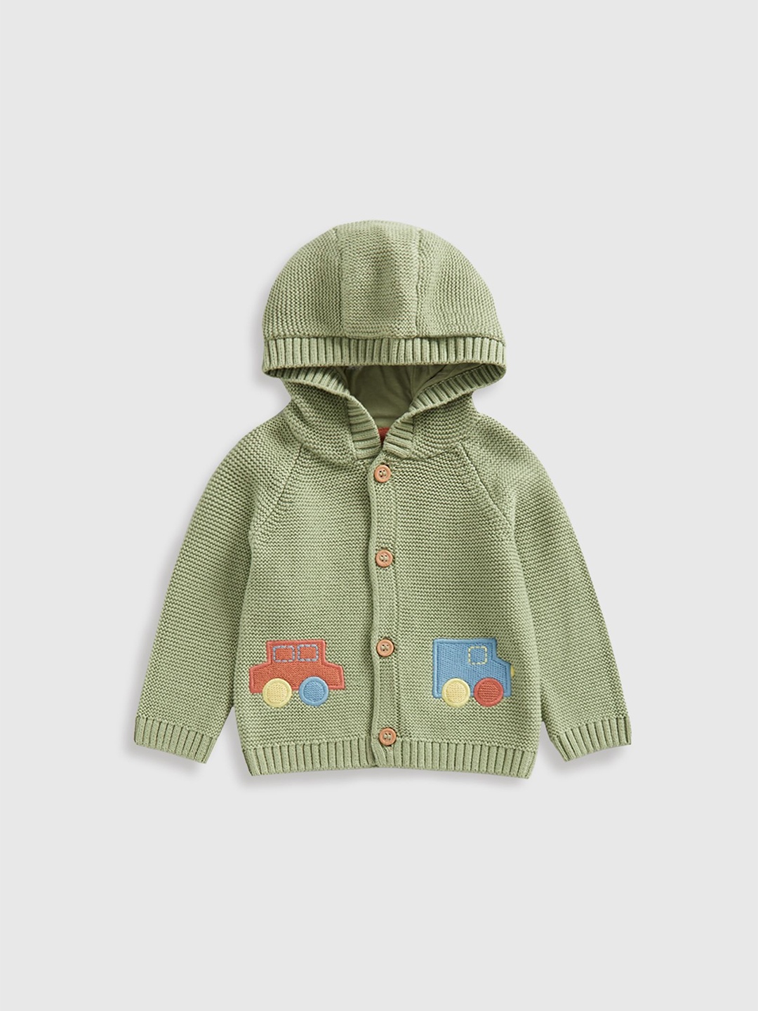 

mothercare Boys Embroidered Hooded Sweaters, Khaki