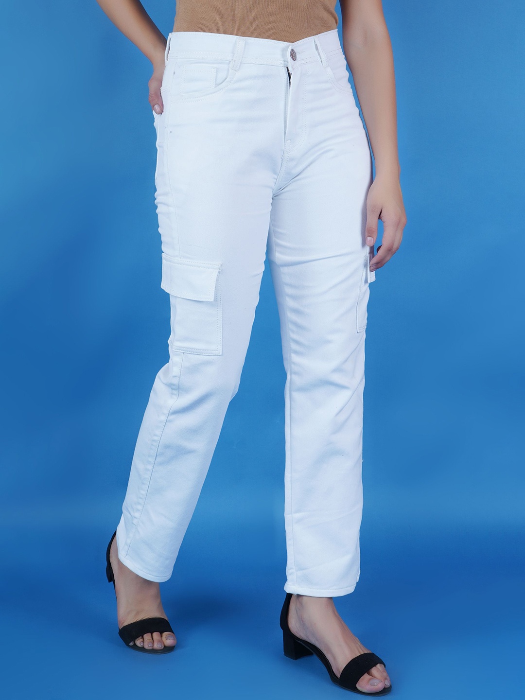 

LINARIA Women Classic Mid-Rise Jeans, White