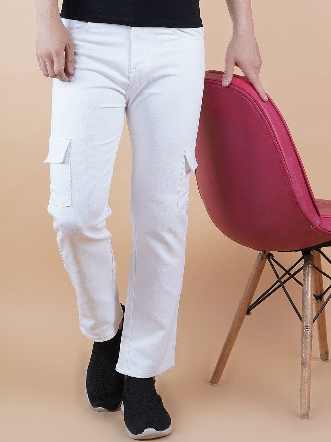 

LINARIA Men Classic Jogger Stretchable Jeans, White