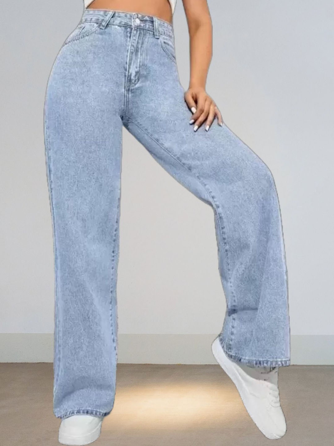 

LINARIA Women Classic Relaxed Fit Cotton Jeans, Blue