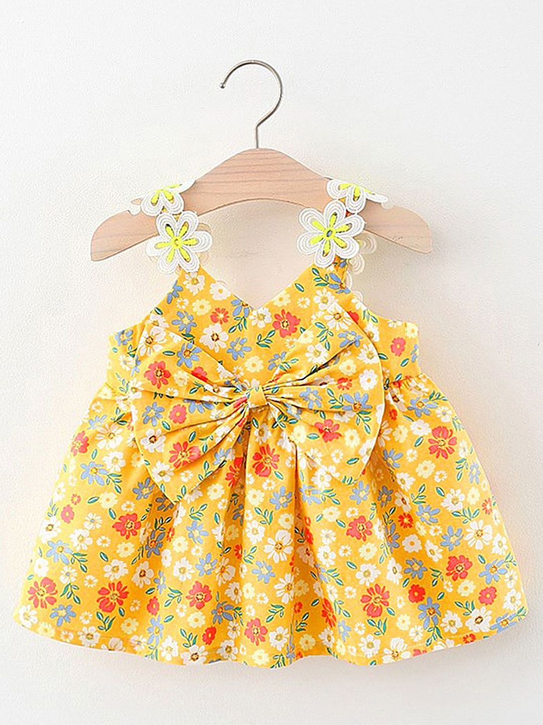 

LULU & SKY Floral Print Shoulder Straps Fit & Flare Dress, Yellow