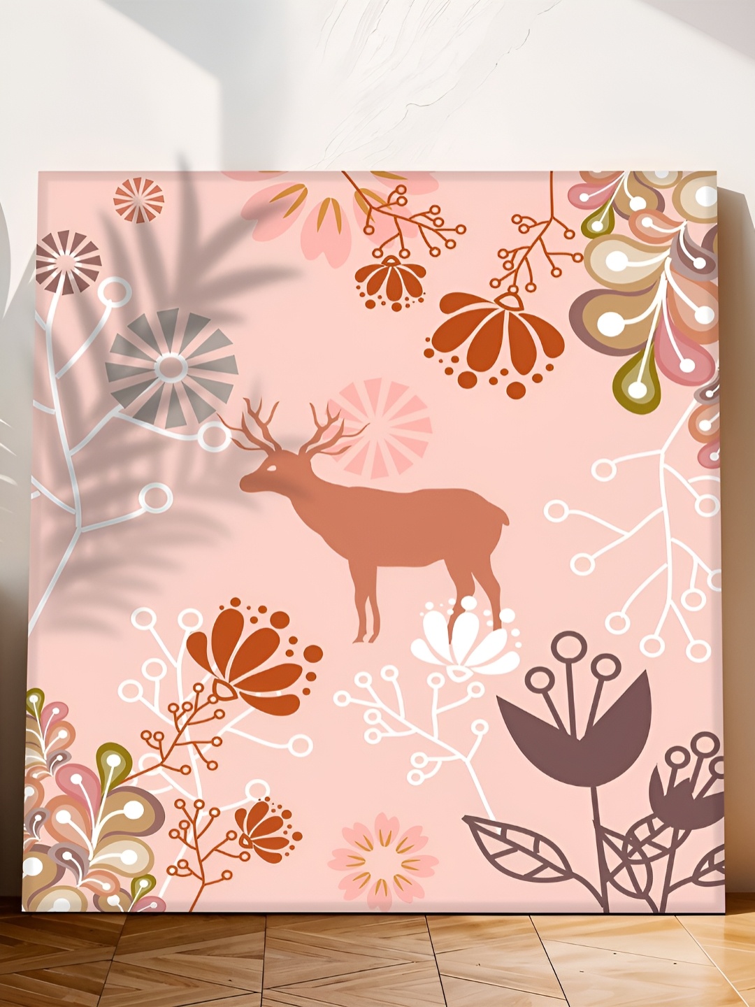 

Art Street Peach & Grey Floral & Botanical Printed Canvas Wall Art