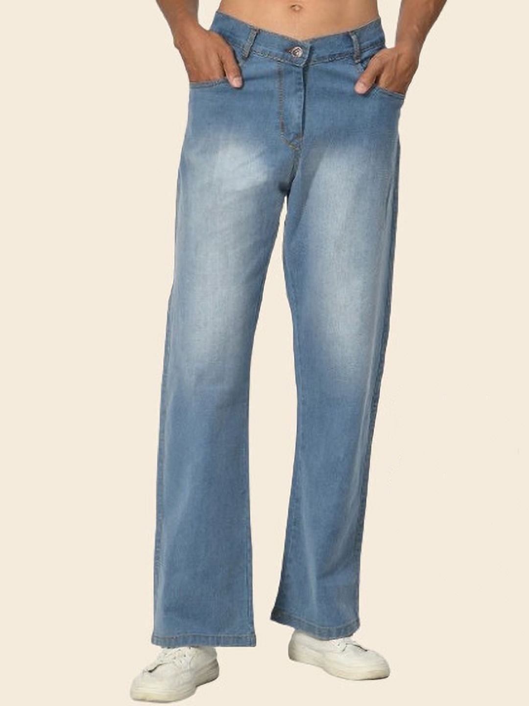 

LINARIA Men Classic Boyfriend Fit Clean Look Heavy Fade Cotton Jeans, Blue