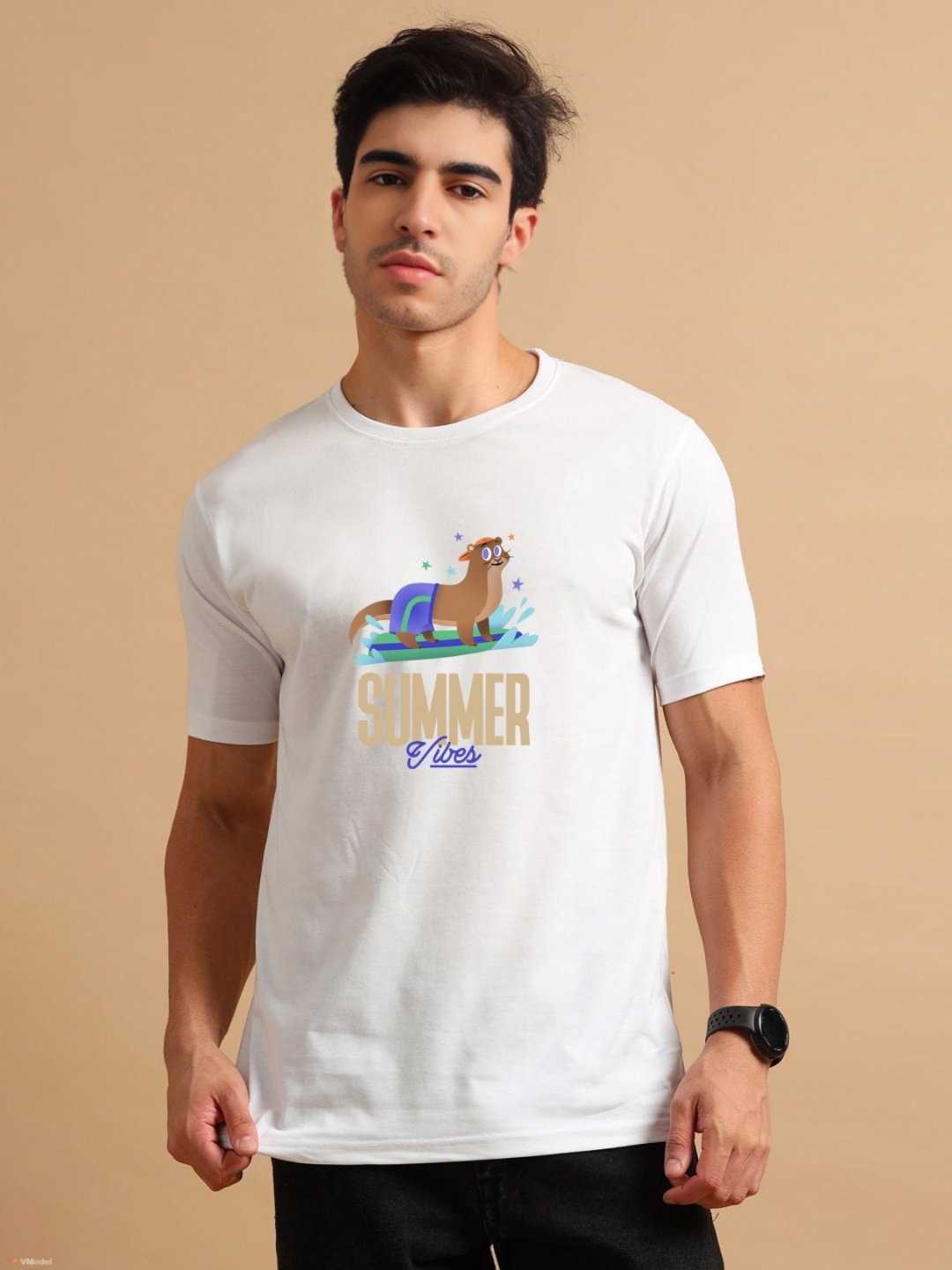 

Enciger Men Printed Applique T-shirt, White