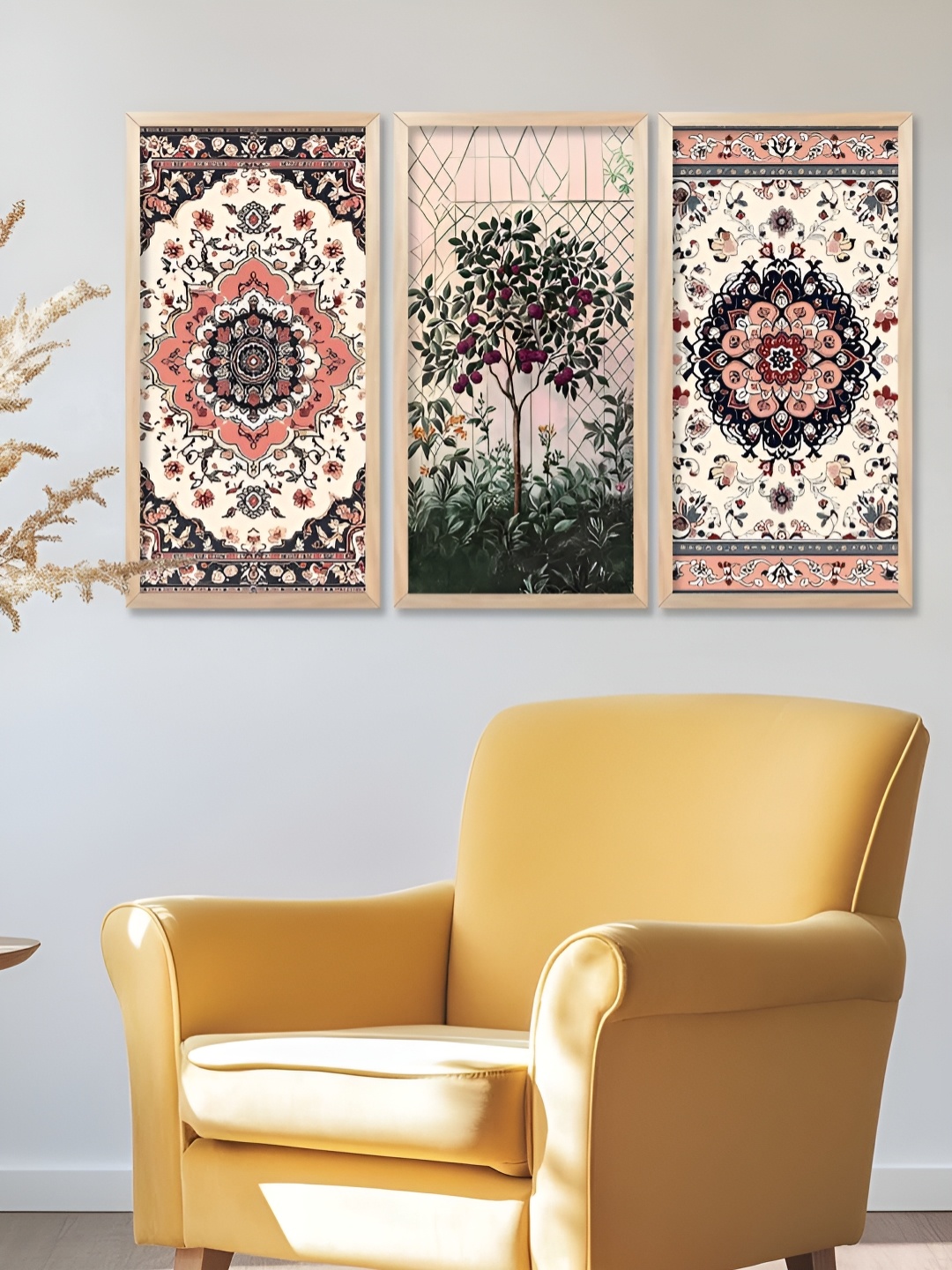 

Kotart Brown & Cream 3 Pieces Wooden Abstract Wall Paintings