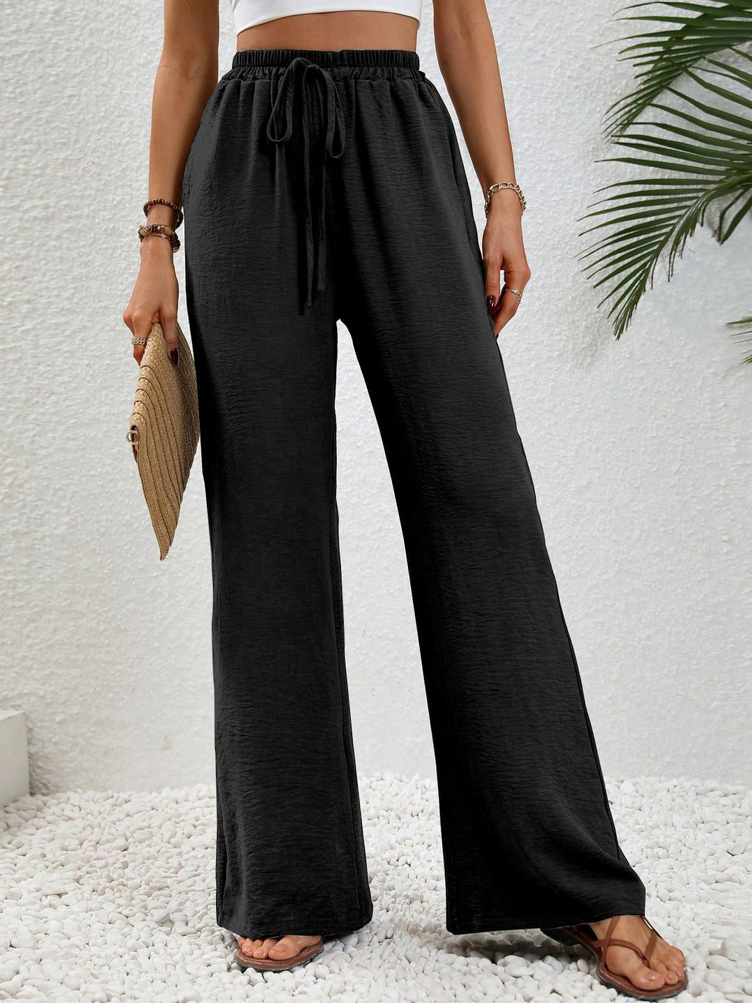 

CORSICA Women Smart High-Rise Easy Wash Trousers, Black