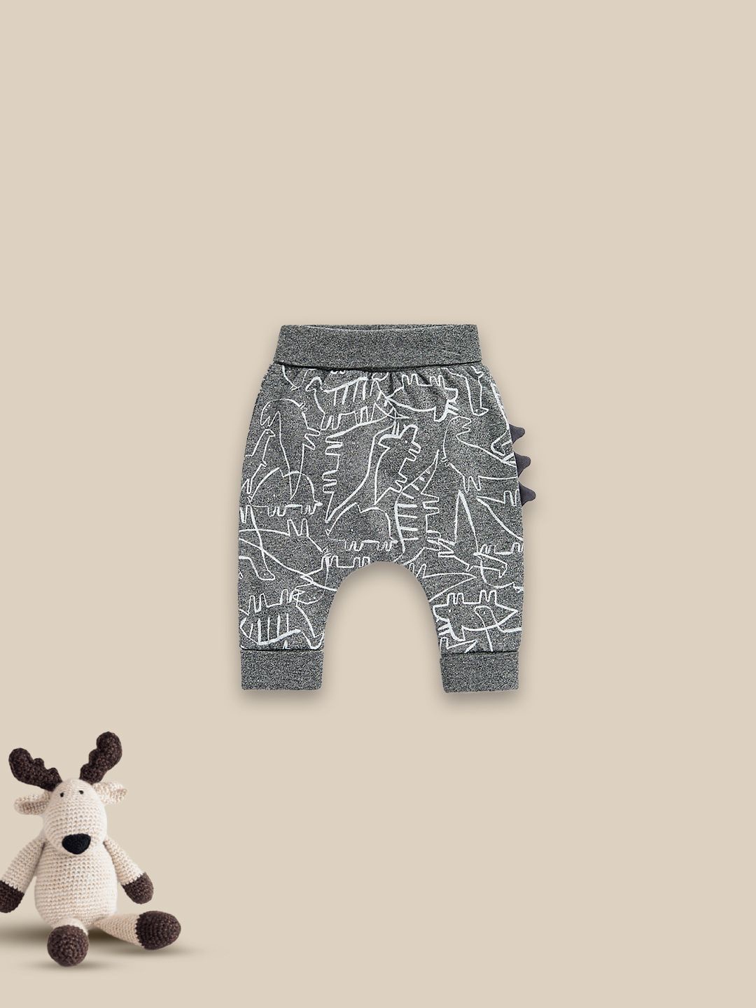 

mothercare Boys Animal Printed Joggers Trousers, Grey