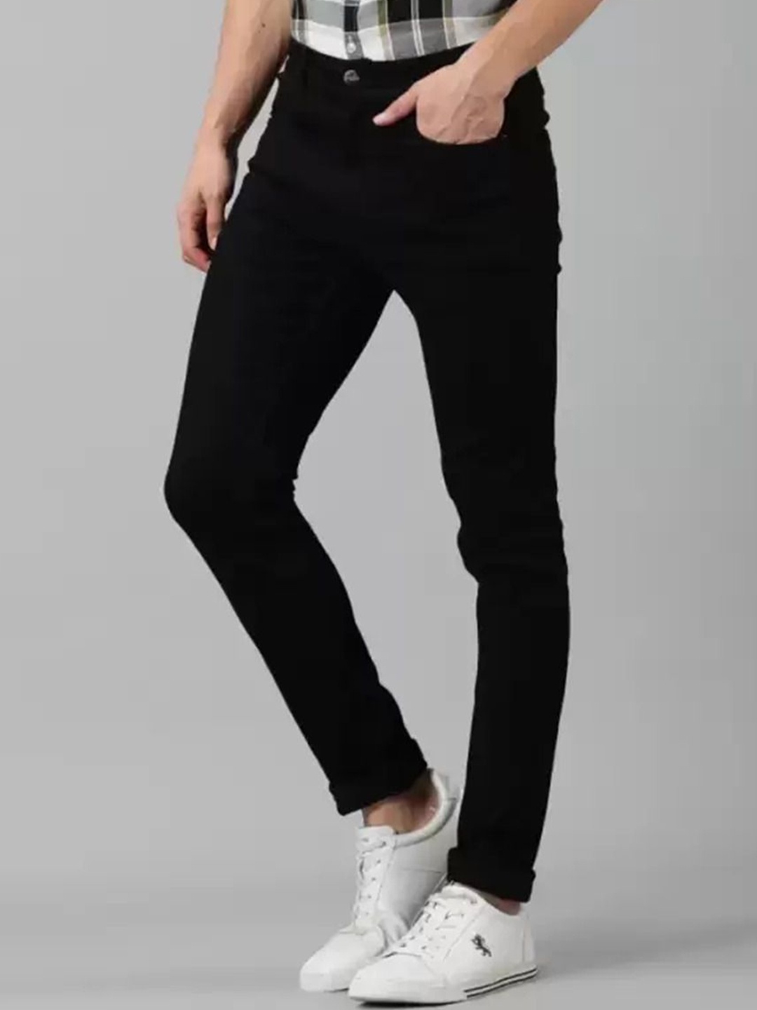 

LINARIA Men Classic Slim Fit Stretchable Jeans, Black