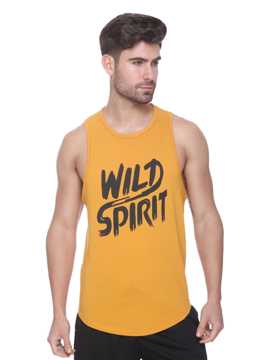

Colors and Blends Men Printed T-shirt, Mustard