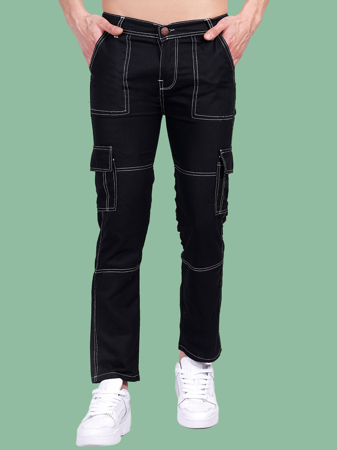 

LINARIA Men Classic Straight Fit Mid-Rise Jeans, Black