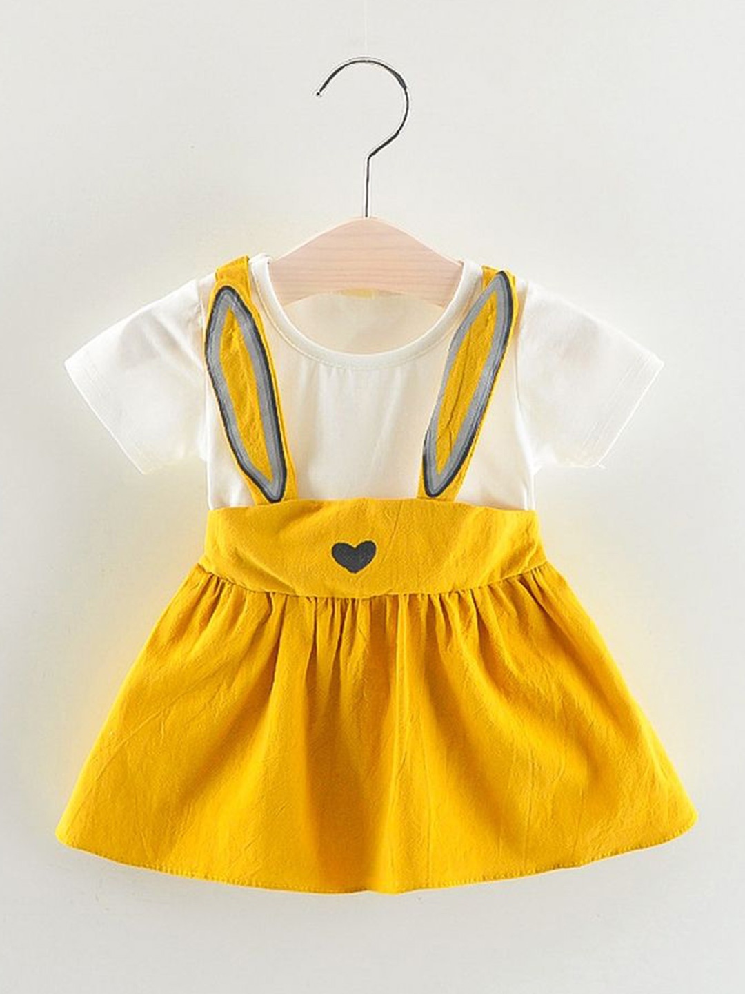 

LULU & SKY Girls Pinafore Mini Dress With T-shirts, Yellow