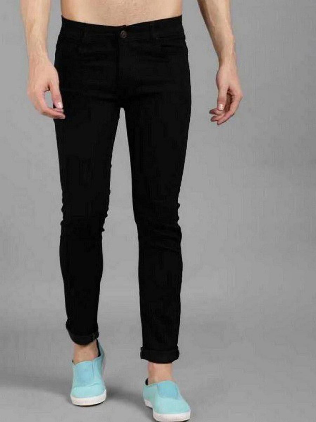 

LINARIA Men Classic Mid-Rise Slim Fit Jeans, Black