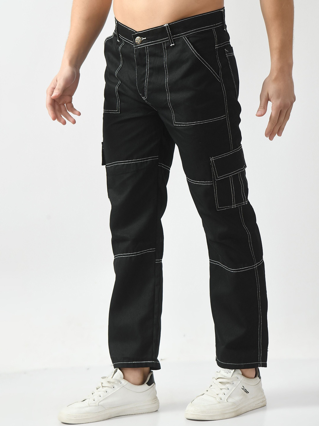 

LINARIA Men Classic Cargo Jeans, Black
