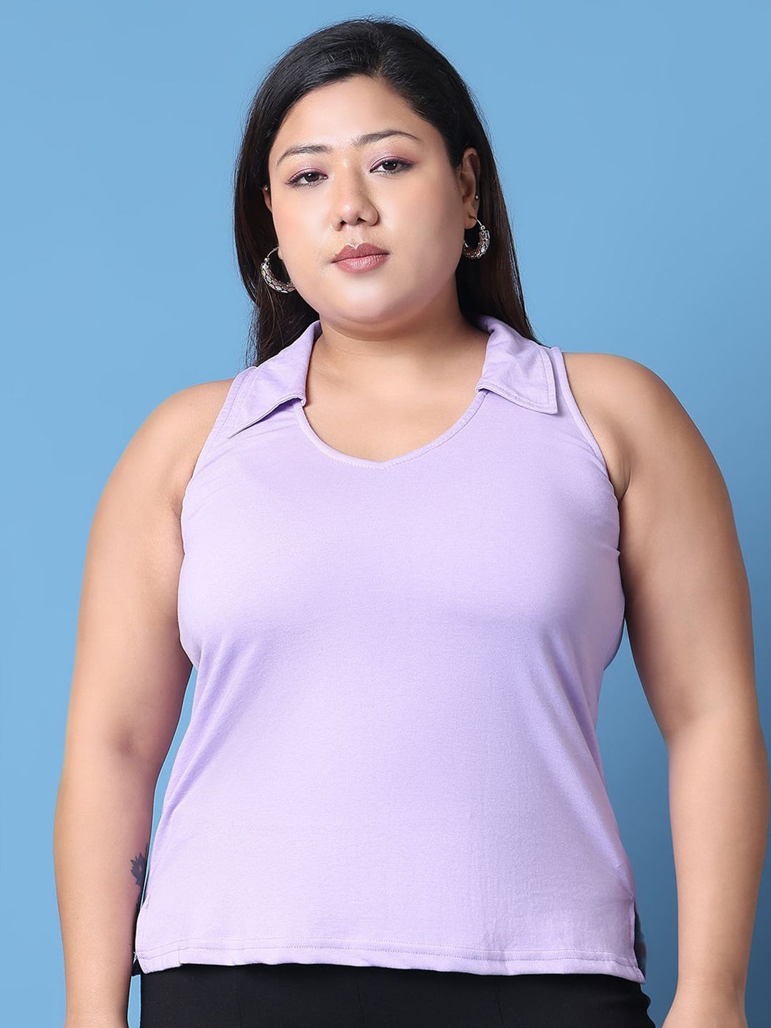 

theRebelinme Women Plus Size Cotton Top, Lavender
