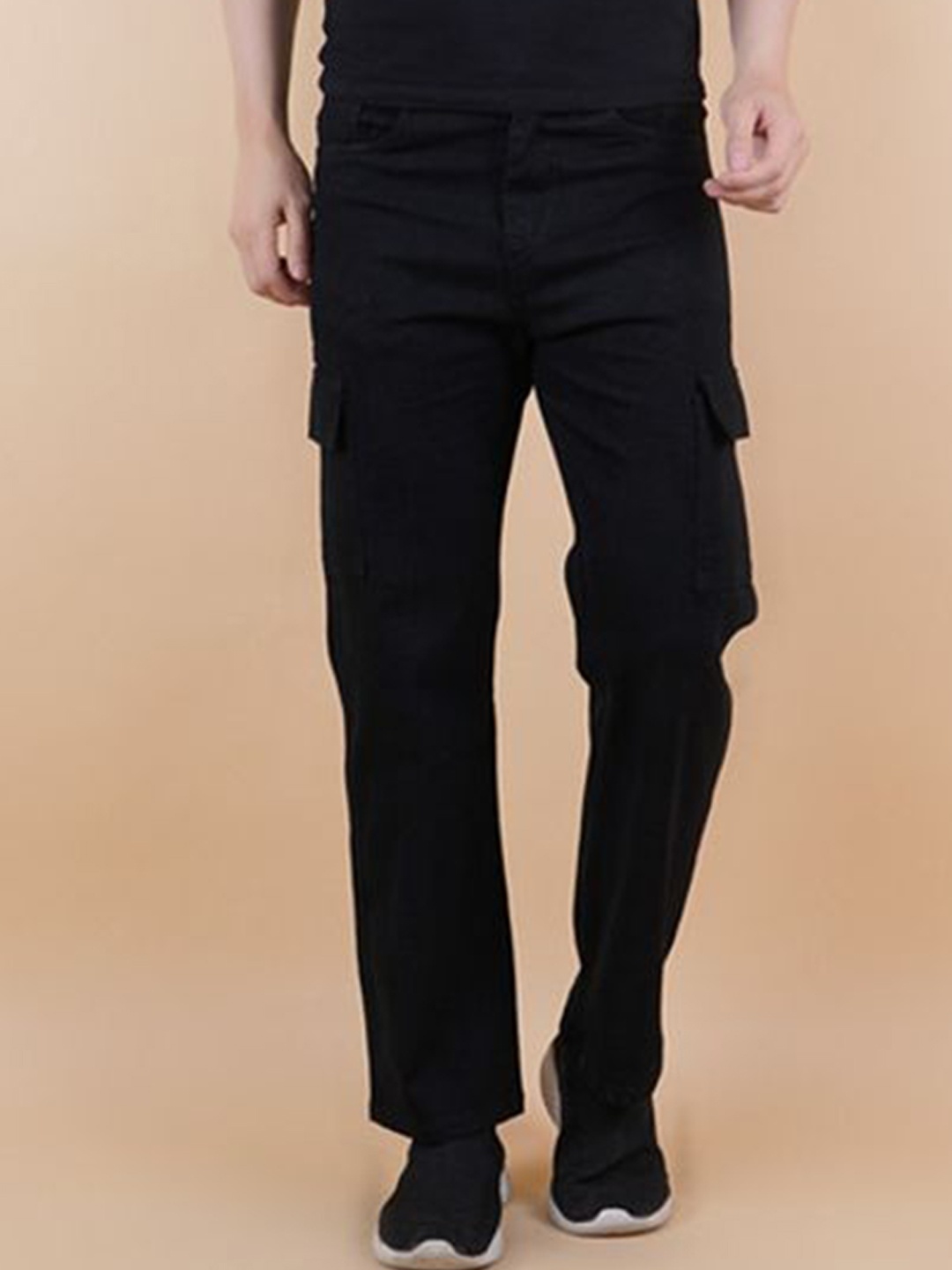 

LINARIA Men Classic Boyfriend Fit Slash Knee Stretchable Jeans, Black