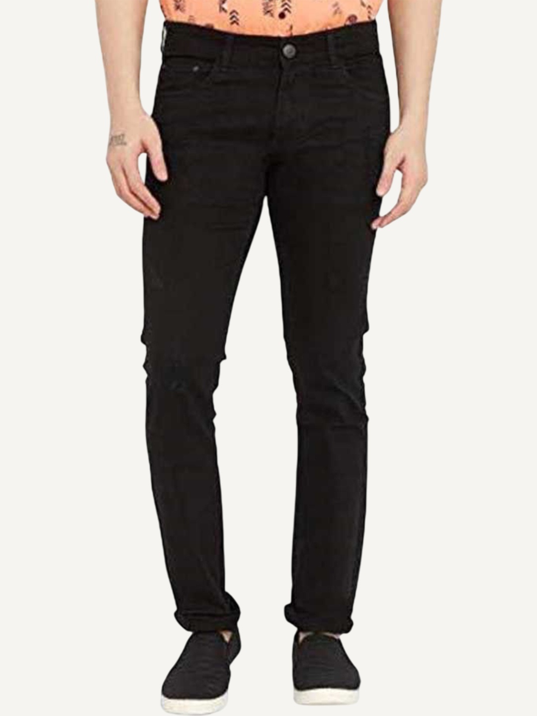 

LINARIA Men Classic Mid-Rise Slim Fit Jeans, Black