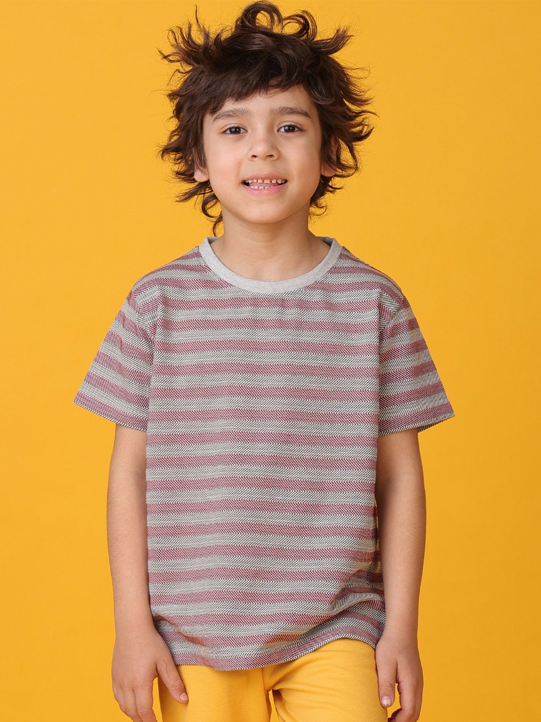 

Anthrilo Boys Striped Pockets T-shirt, Red
