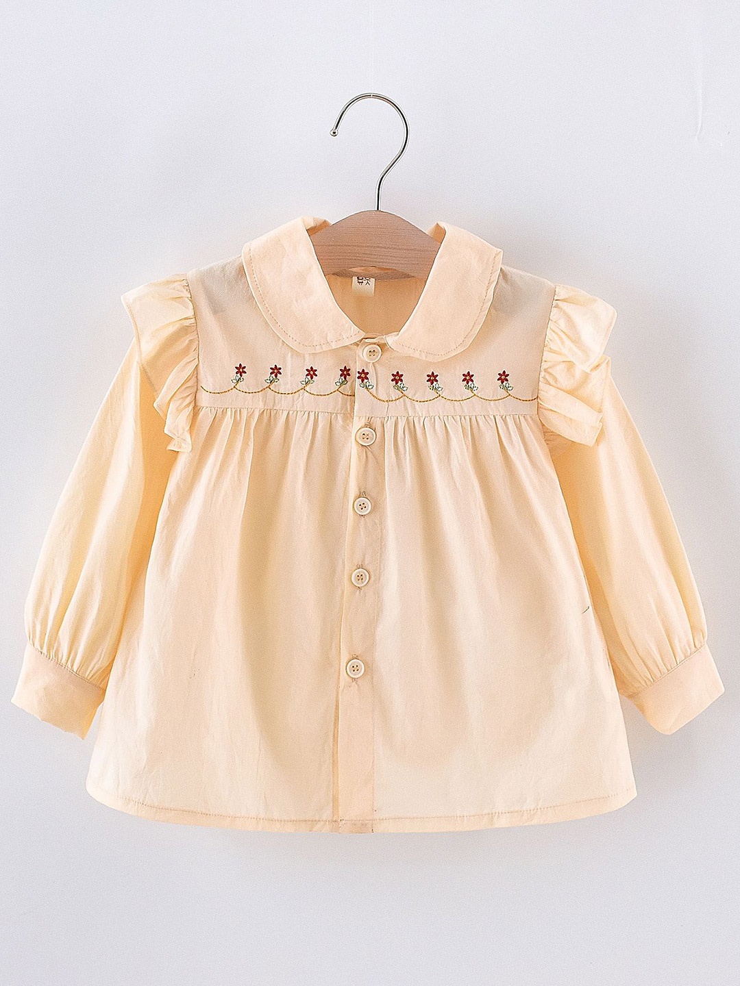 

LULU & SKY Girls Opaque Casual Shirt, Beige