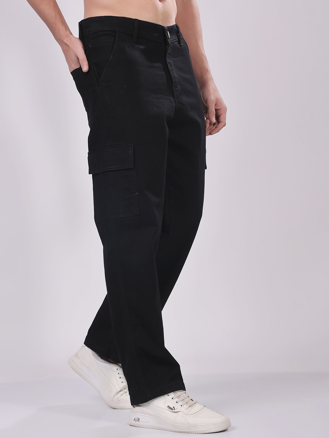 

EDITLOOK Men Loose Jeans, Black