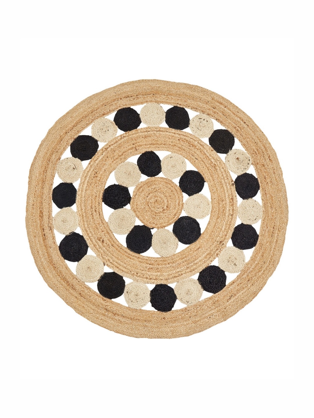 

Art Avenue Nelson Beige & White Textured Round Floor Jute Carpet